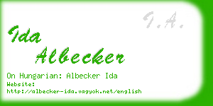 ida albecker business card